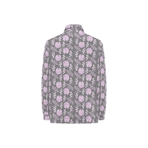 Sweet Floral Pattern Women's Long Sleeve Polo Shirt (Model T73)