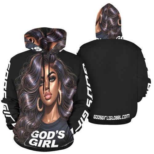 God's Girlz All Over Print Hoodie for Women (USA Size) (Model H13)