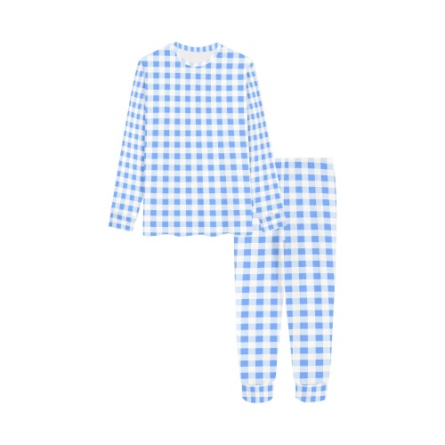 Sky Blue Gingham Kids' All Over Print Pajama Set