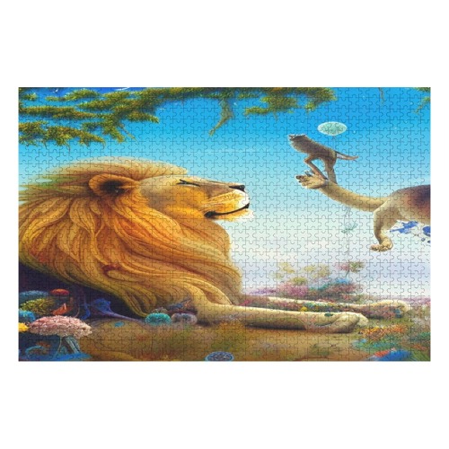 Fantasy Lion 1000-Piece Wooden Photo Puzzles