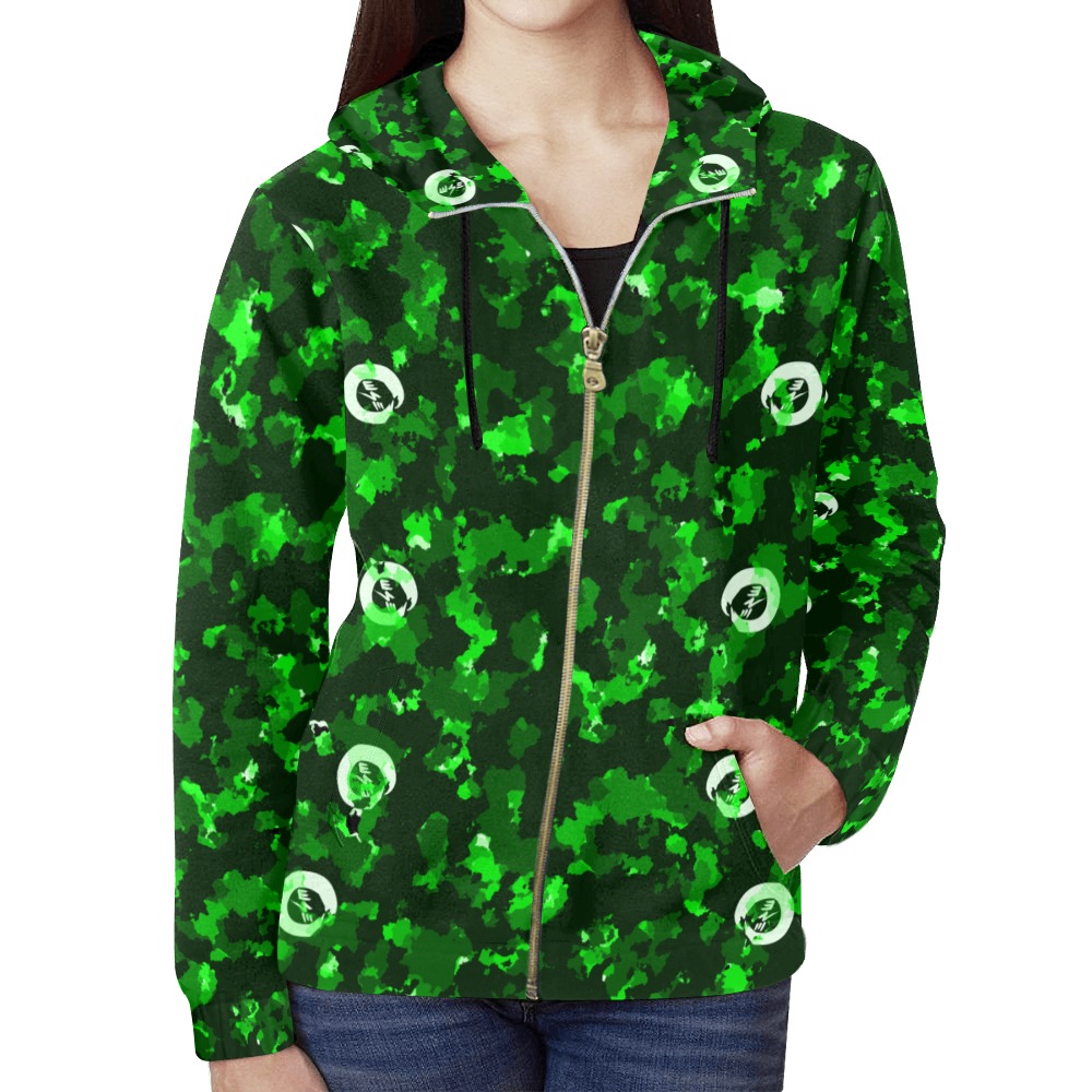 New Project (2) (3) All Over Print Full Zip Hoodie for Women (Model H14)