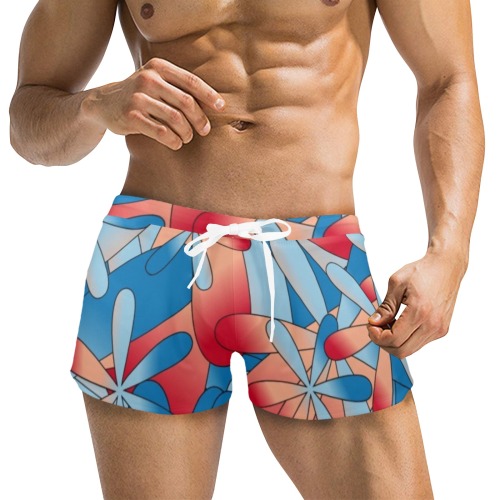 tropical Men's Swim Trunks with Zipper Pocket (Model L71)