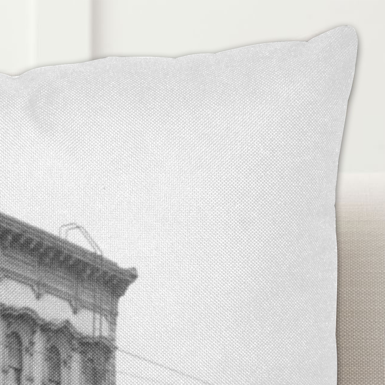 East side of Main Street Los Angeles. 1930s Linen Zippered Pillowcase 18"x18"(One Side&Pack of 2)