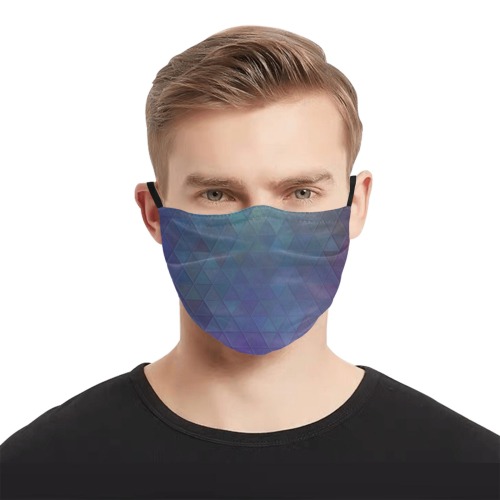 mosaic triangle 14 Pleated Mouth Mask for Adults (Model M08)