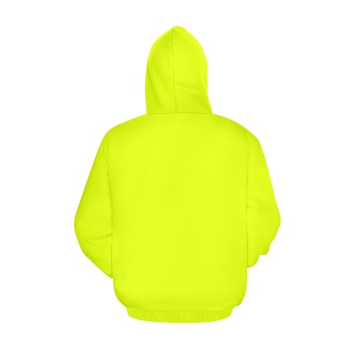 Waterbug Gym Fit Chartreuse Yellow All Over Print Hoodie for Women (USA Size) (Model H13)