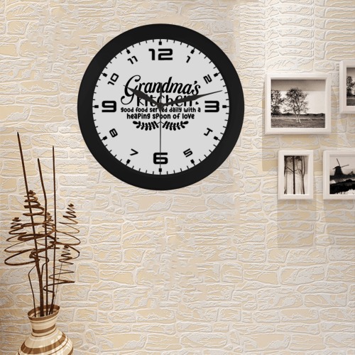 Grandmas kitchen good food served daily with a heaping spoon of love Circular Plastic Wall clock