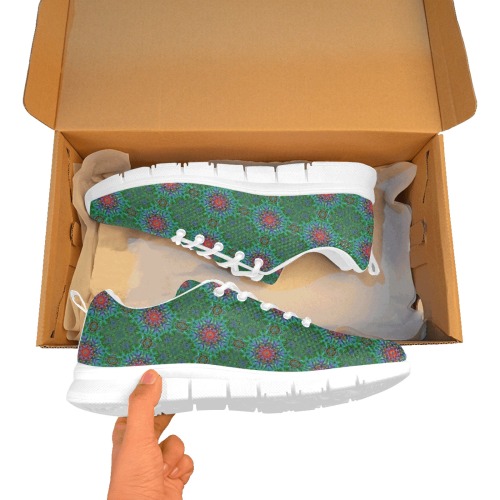 Confianza textile texture mandala pattern Women's Breathable Running Shoes (Model 055)