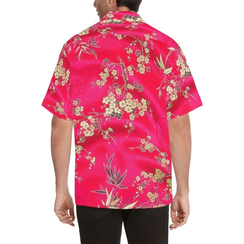Red Silk Shirt Hawaiian Shirt (Model T58)