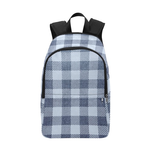 Pastel Blue Plaid Fabric Backpack for Adult (Model 1659)