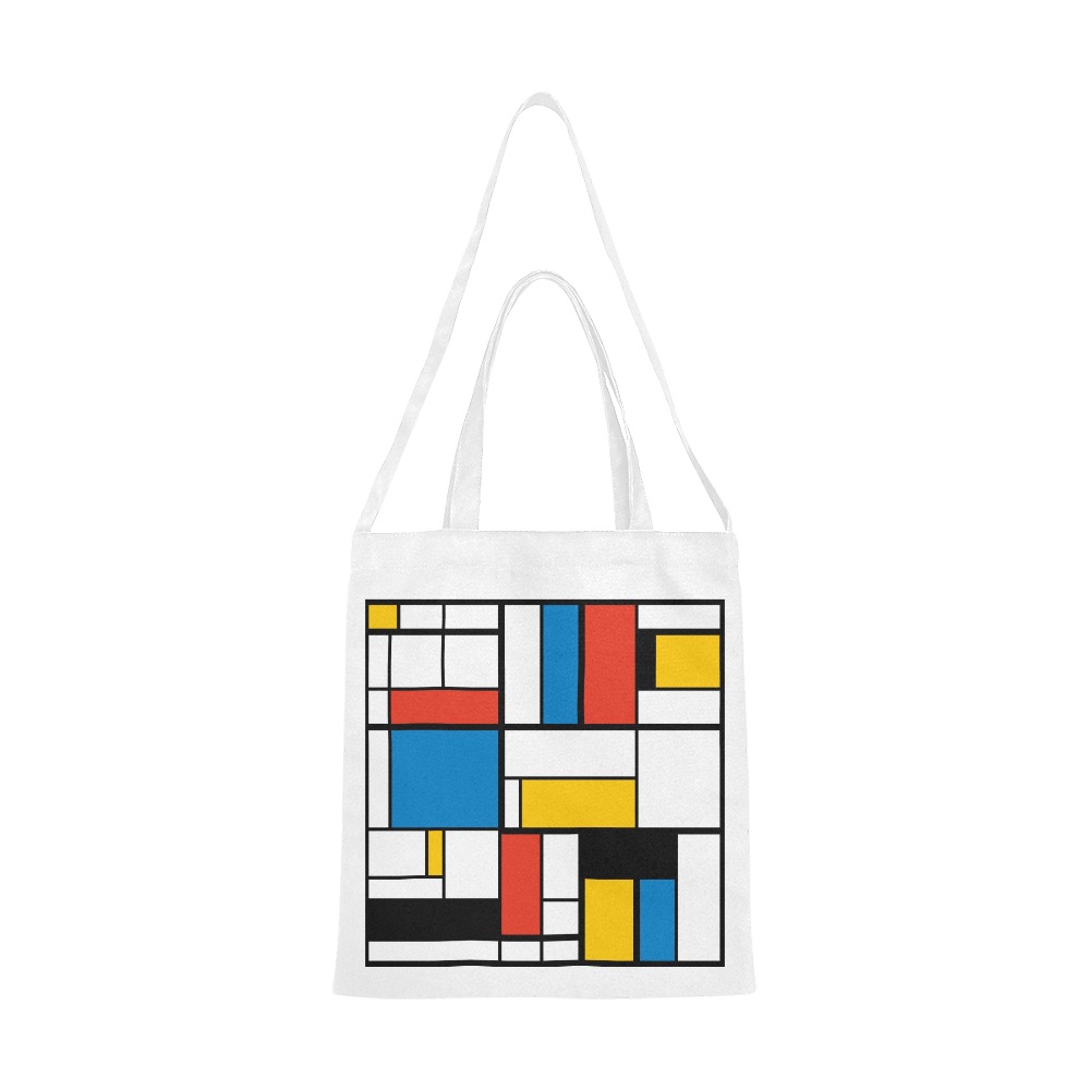 Mondrian De Stijl Modern Canvas Tote Bag/Medium (Model 1701)