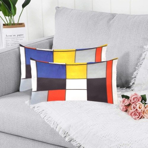 Composition A by Piet Mondrian Custom Pillow Case 20"x 36" (One Side) (Set of 2)