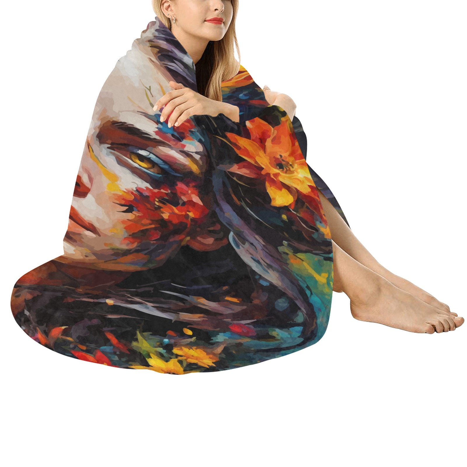 Chickens_Awd35179  Circular Micro Fleece Blanket 60