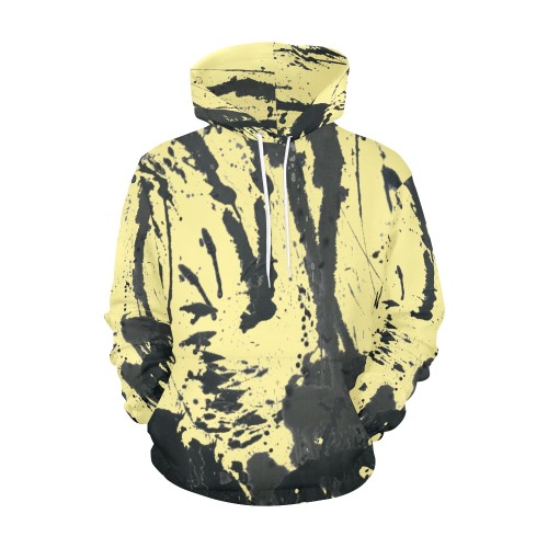 Yellow splash hoodie All Over Print Hoodie for Women (USA Size) (Model H13)
