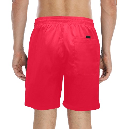 color Spanish red Men's Mid-Length Beach Shorts (Model L51)