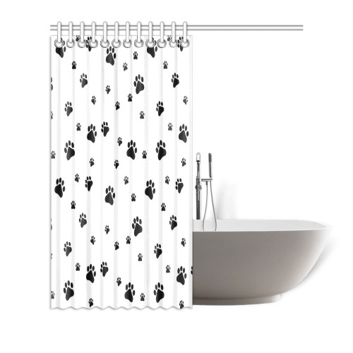 Paws White by Fetishworld Shower Curtain 72"x72"