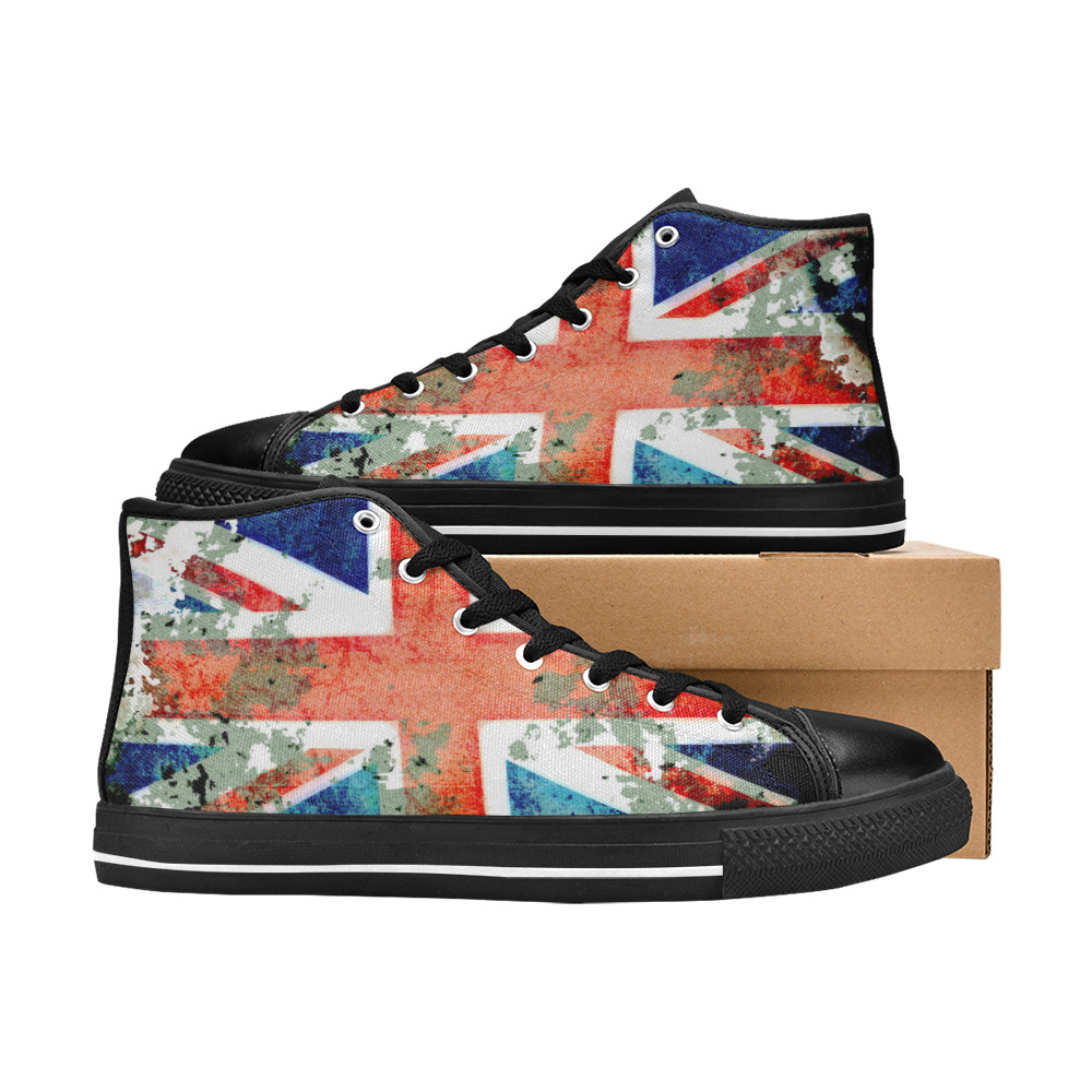 Extreme Grunge Union Jack Flag Women's Classic High Top Canvas Shoes (Model 017)