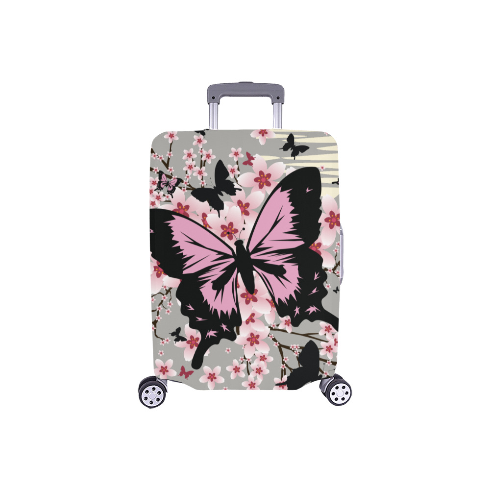 Cherry Blossom Butterflies Luggage Cover/Small 18"-21"