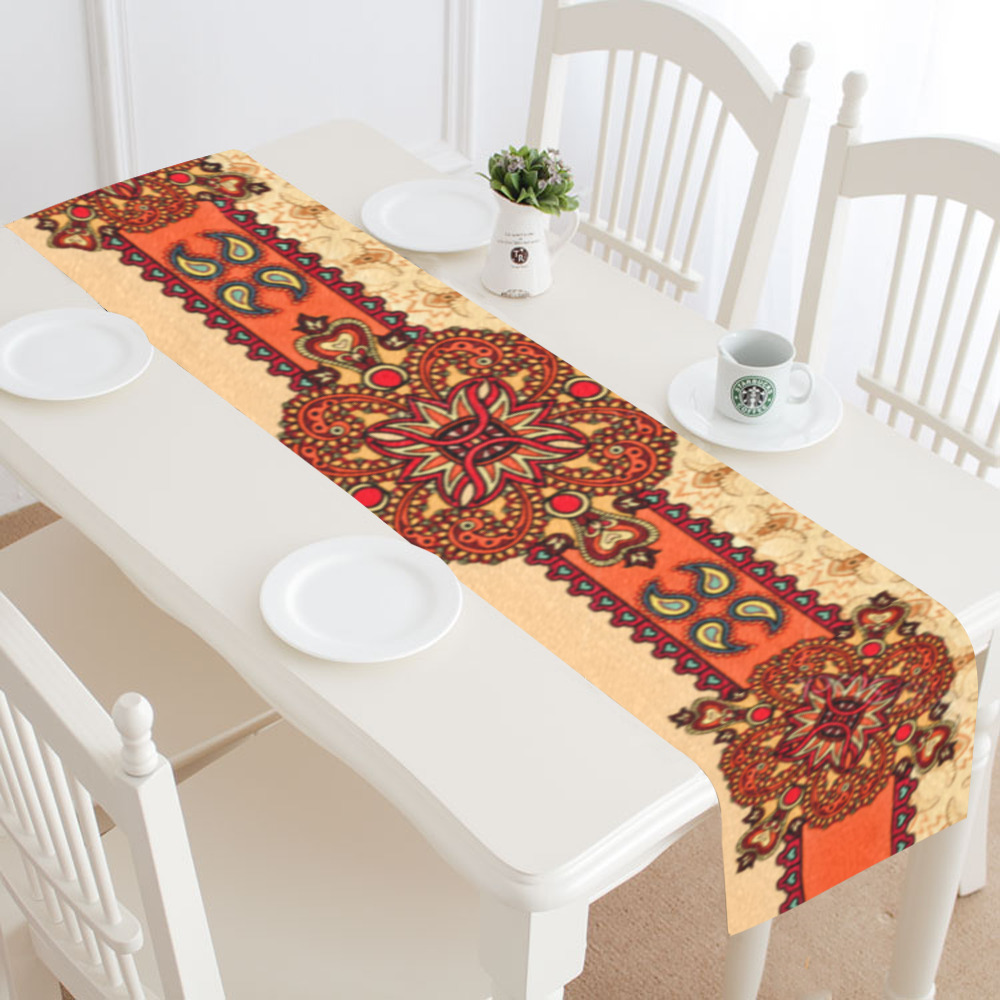 Abstract Arabic decoration Table Runner 14x72 inch