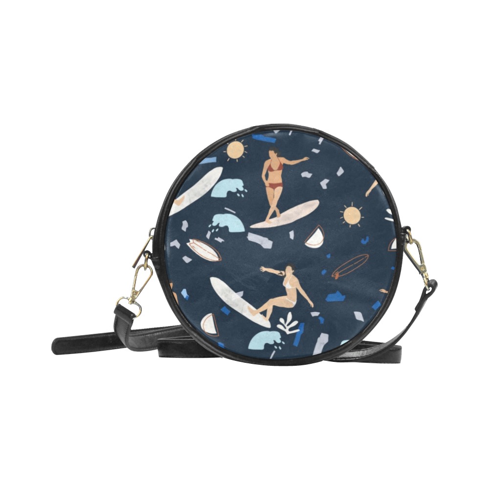 Surfing the terrazzo sea 2 Round Sling Bag (Model 1647)