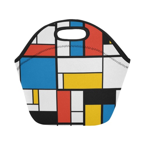 Mondrian De Stijl Modern Neoprene Lunch Bag/Small (Model 1669)