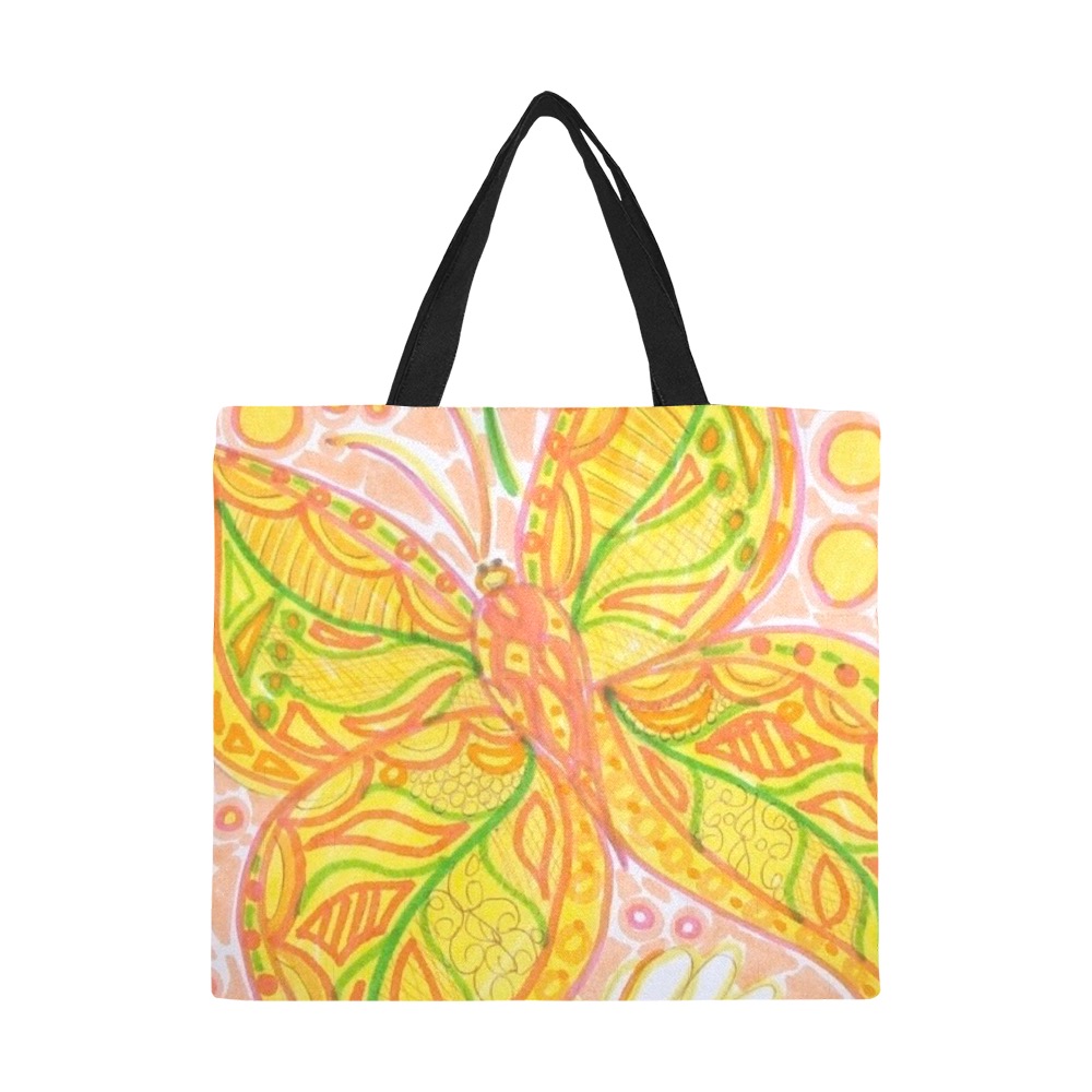 Butterfly All Over Print Canvas Tote Bag/Large (Model 1699)