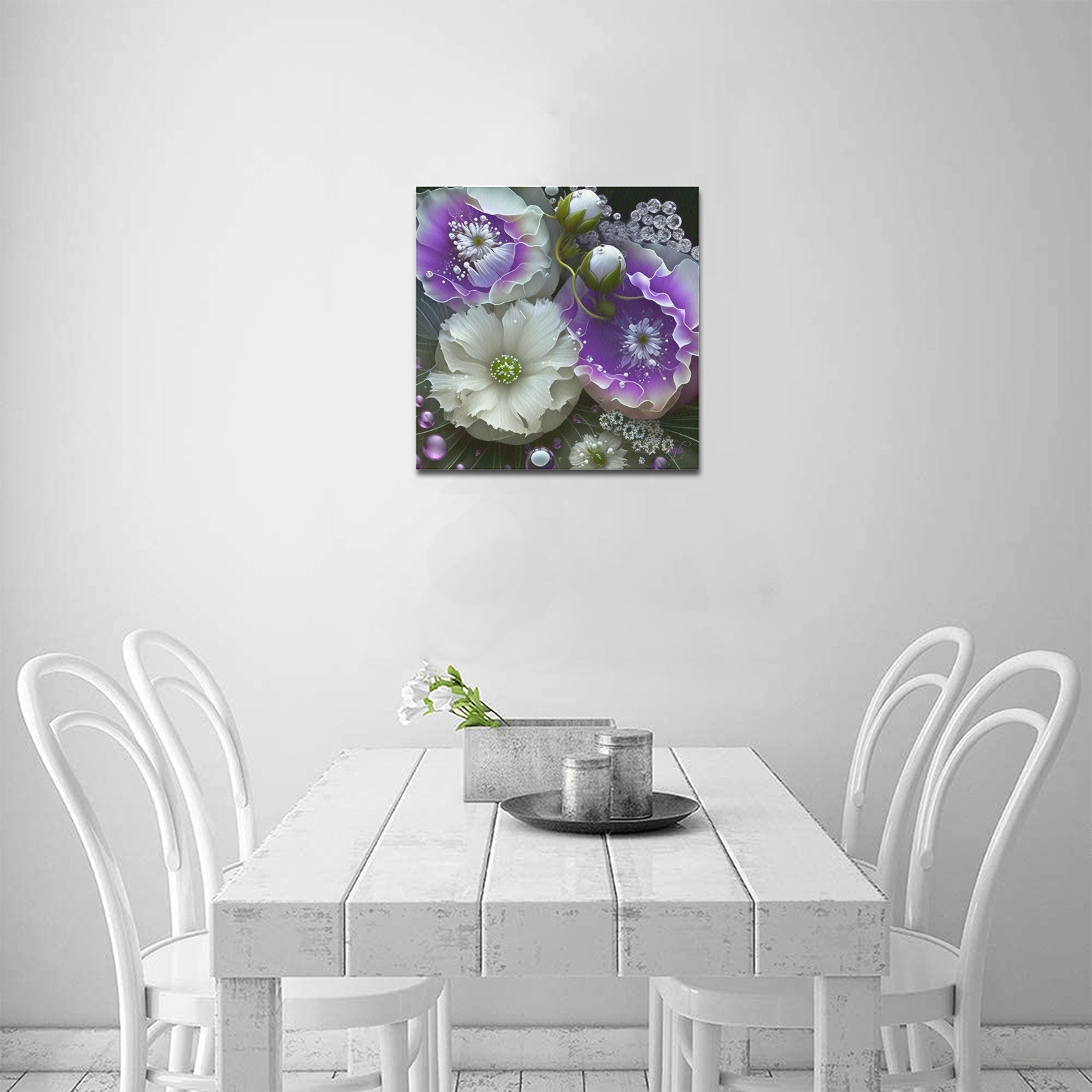 April Showers bring May Flowers Upgraded Canvas Print 16"x16"