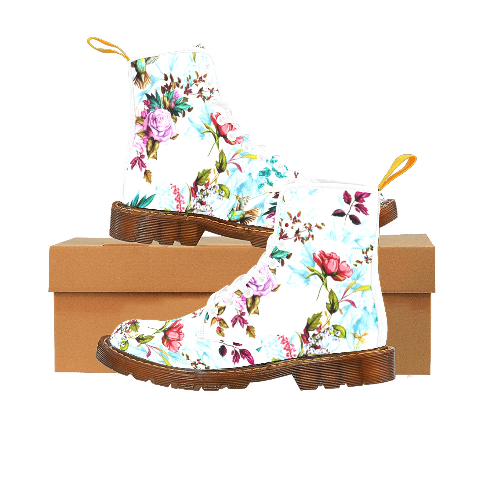 Flowers Custom Canvas Boots For Women Model 1203H