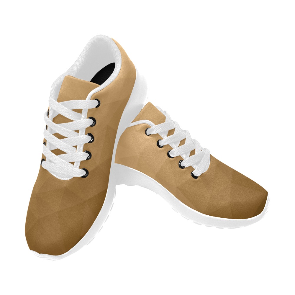 Brown gradient geometric mesh pattern Men’s Running Shoes (Model 020)