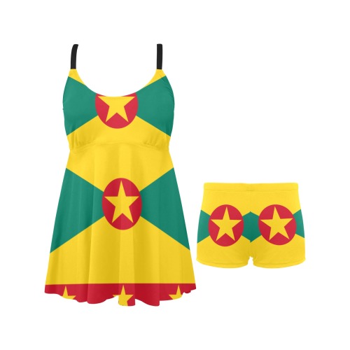 Grenada Flag Chest Pleat Swim Dress (Model S31)