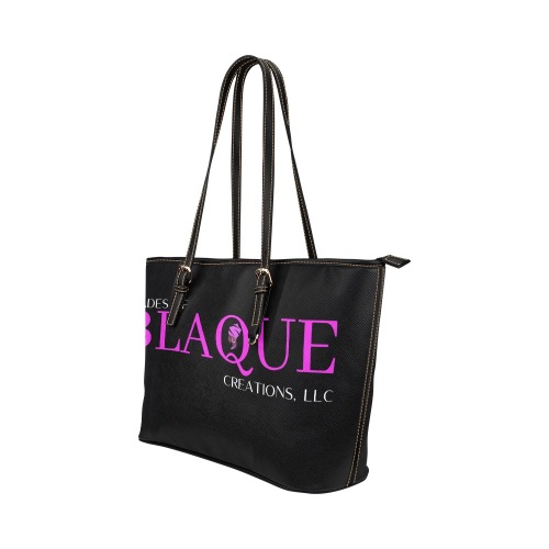 Shades of Blaque Tote Leather Tote Bag/Small (Model 1651)