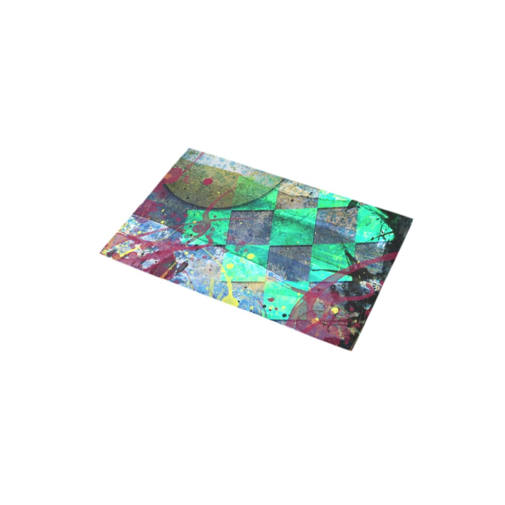 in the groove - abstract play Bath Rug 16''x 28''