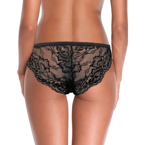 GROOVY FUNK THING FLORAL PURPLE Women's Lace Panty (Model L41)