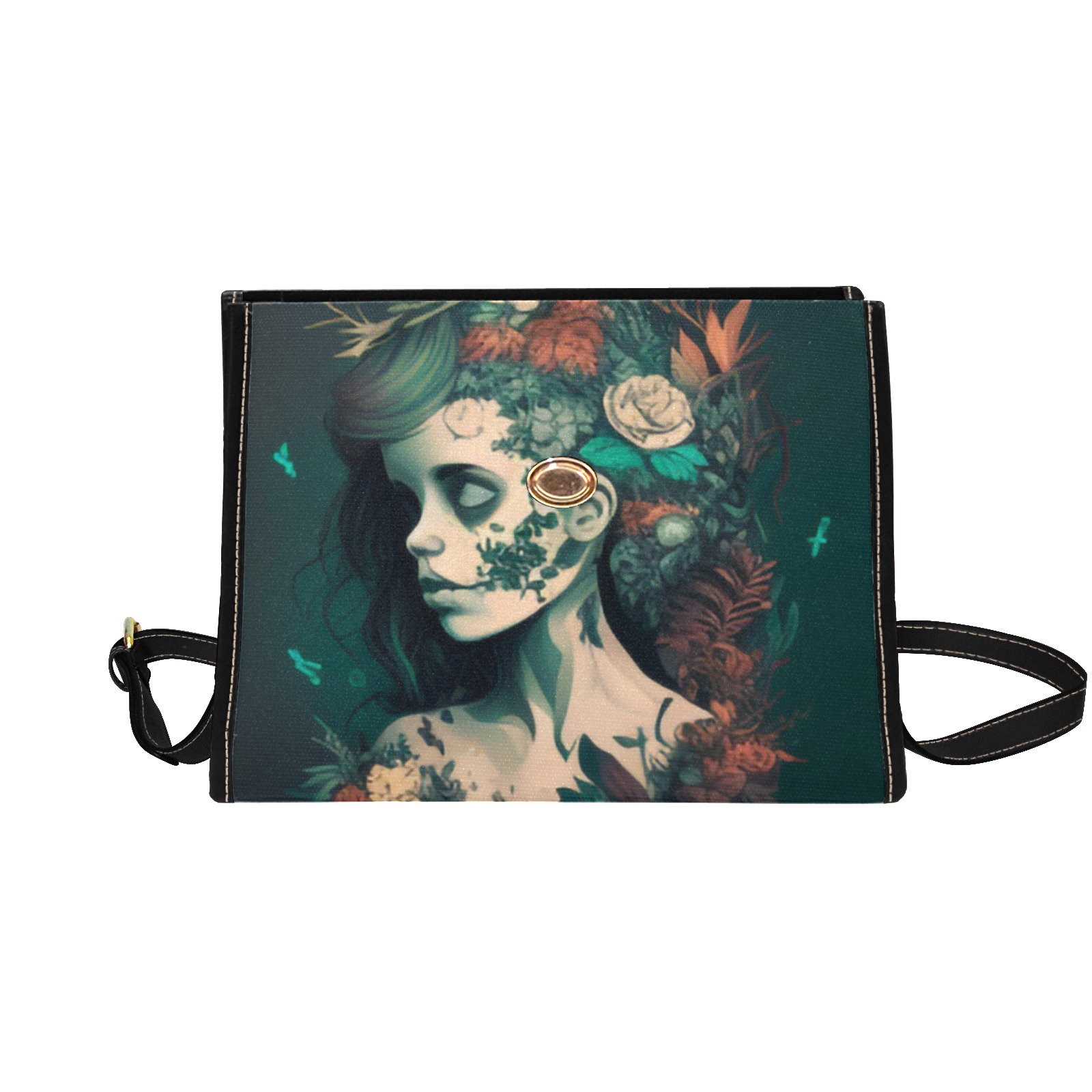 Deadgirl1 Waterproof Canvas Bag-Black (All Over Print) (Model 1641)