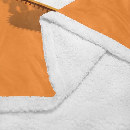 Las Vegas Welcome Sign on Orange Double Layer Short Plush Blanket 50"x60"