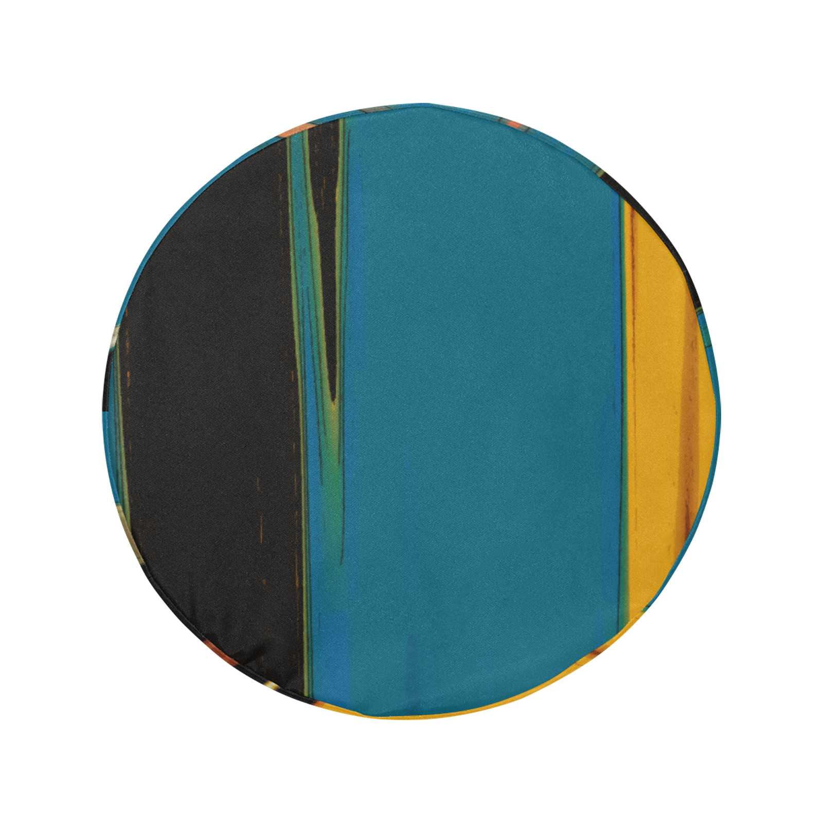 Black Turquoise And Orange Go! Abstract Art 34 Inch Spare Tire Cover