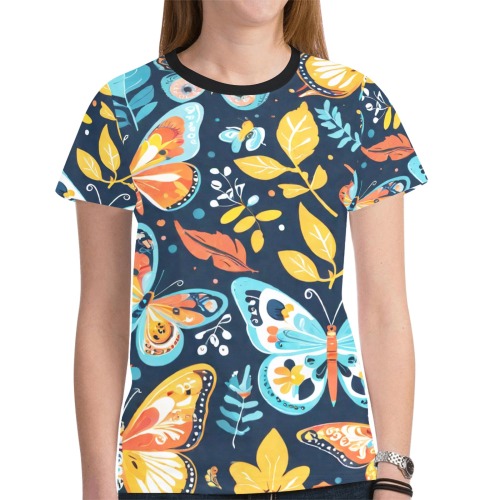 Bohemian Butterflies 1 New All Over Print T-shirt for Women (Model T45)
