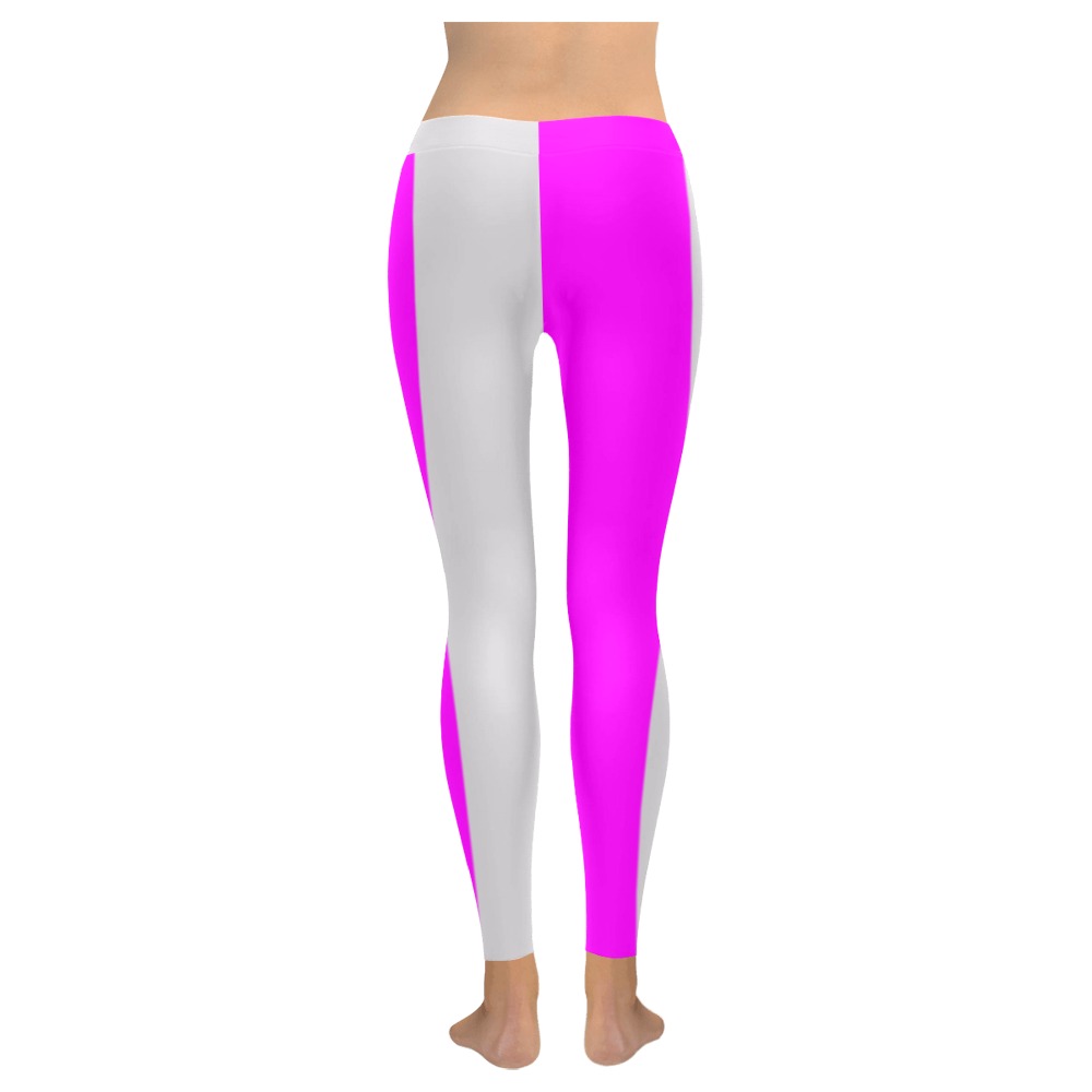 pinkgreyhalf Women's Low Rise Leggings (Invisible Stitch) (Model L05)
