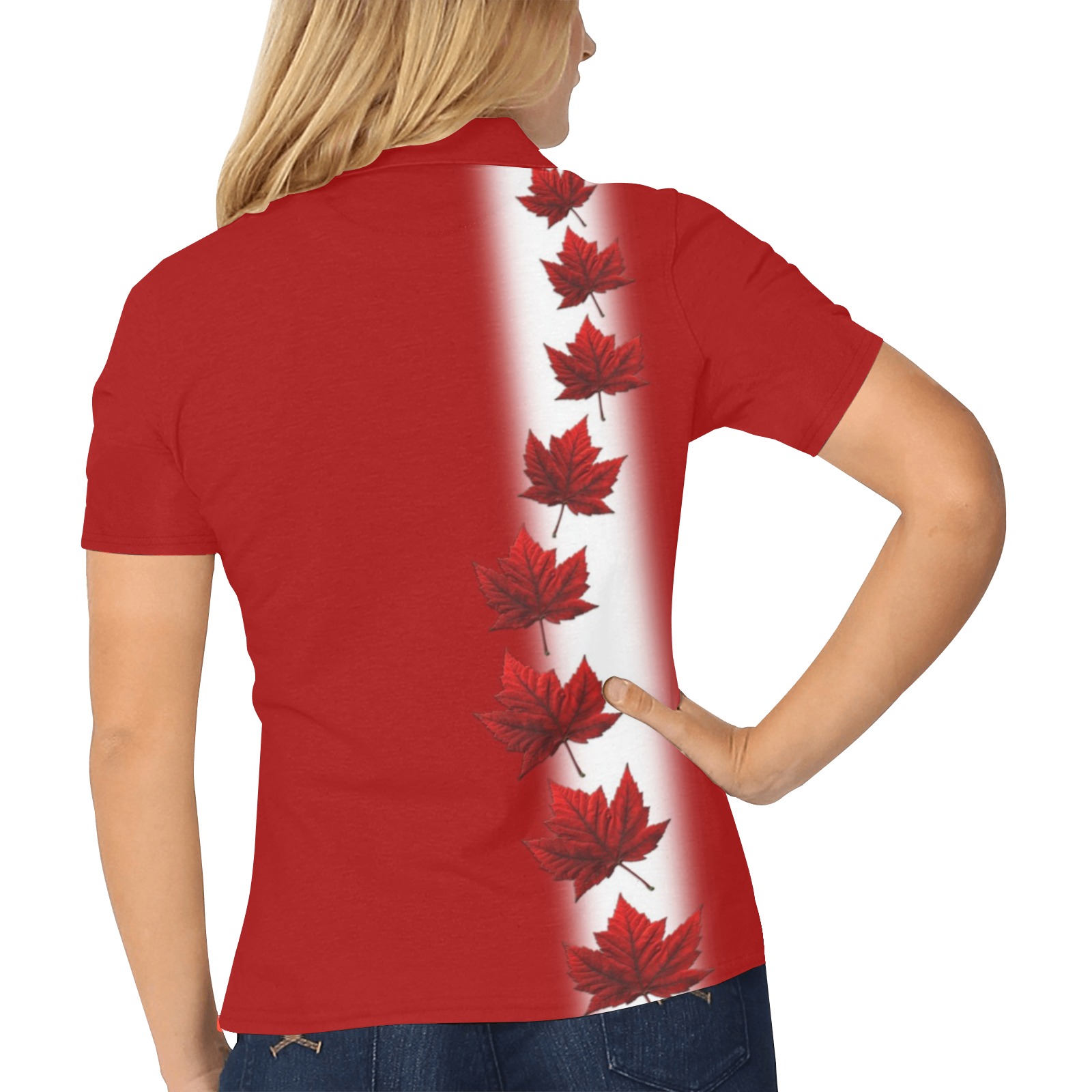 Women's Canada Polo Shirts Women's All Over Print Polo Shirt (Model T55)