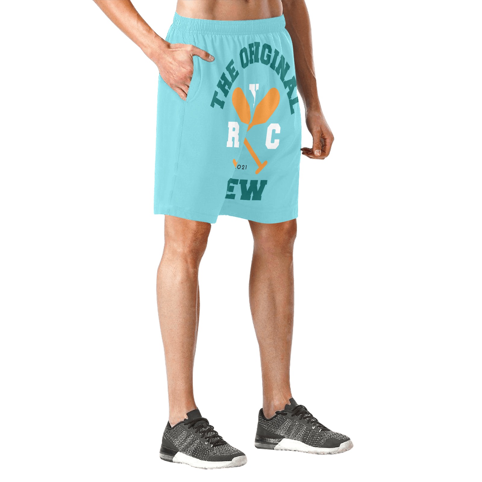 RYC Men's All Over Print Elastic Beach Shorts (Model L20)