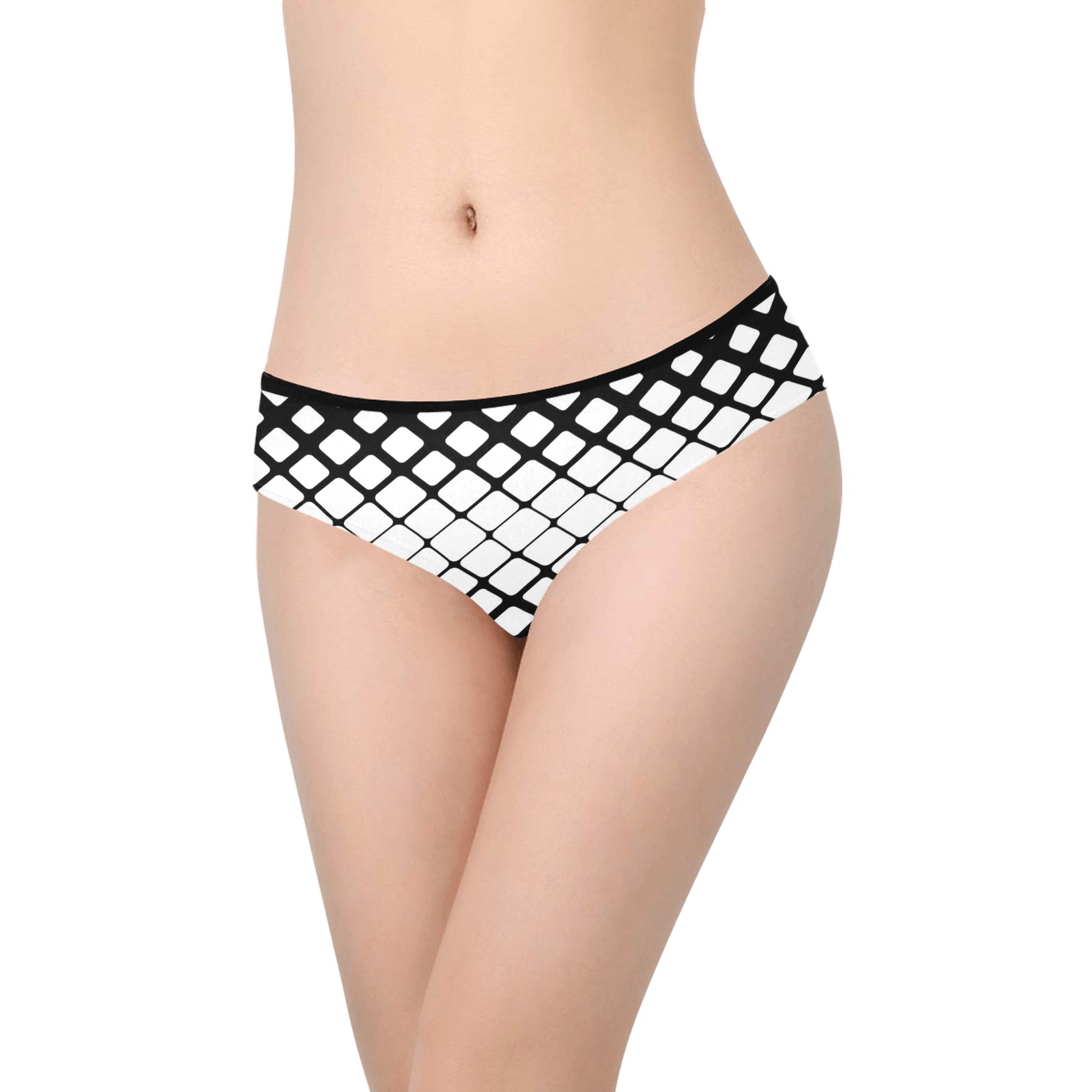 BLACK AND WHITE PATTERN Women's Hipster Panties (Model L33)