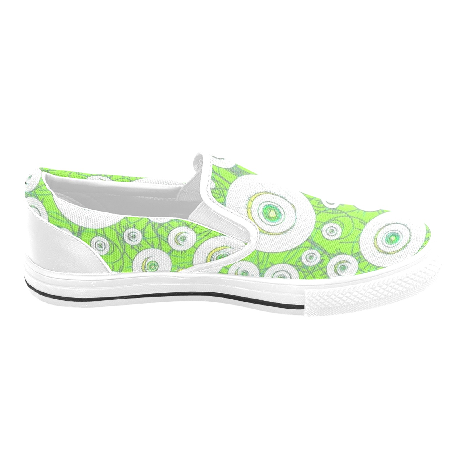 green eyes w Slip-on Canvas Shoes for Kid (Model 019)