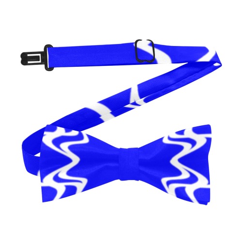 White Interlocking Triangles2 Starred blue Custom Bow Tie