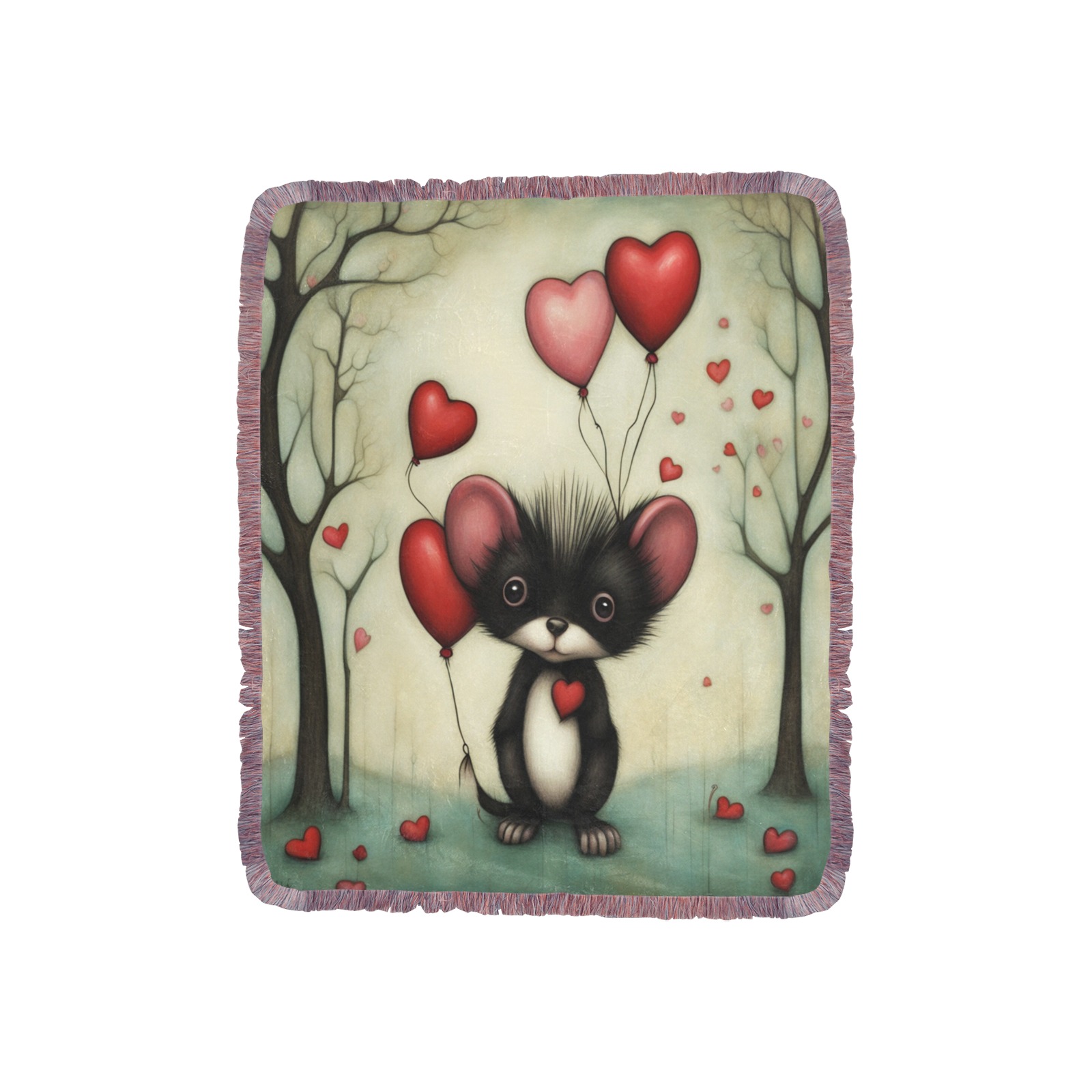 Skunk Love 2 Ultra-Soft Fringe Blanket 40"x50" (Mixed Pink)