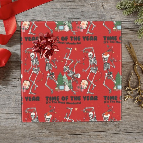 Most Wonderful Time Of The Year Skeletons (R) Gift Wrapping Paper 58"x 23" (4 Rolls)