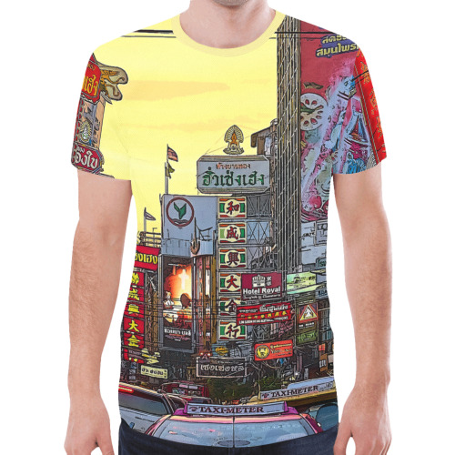 Chinatown in Bangkok Thailand - Altered Photo New All Over Print T-shirt for Men (Model T45)