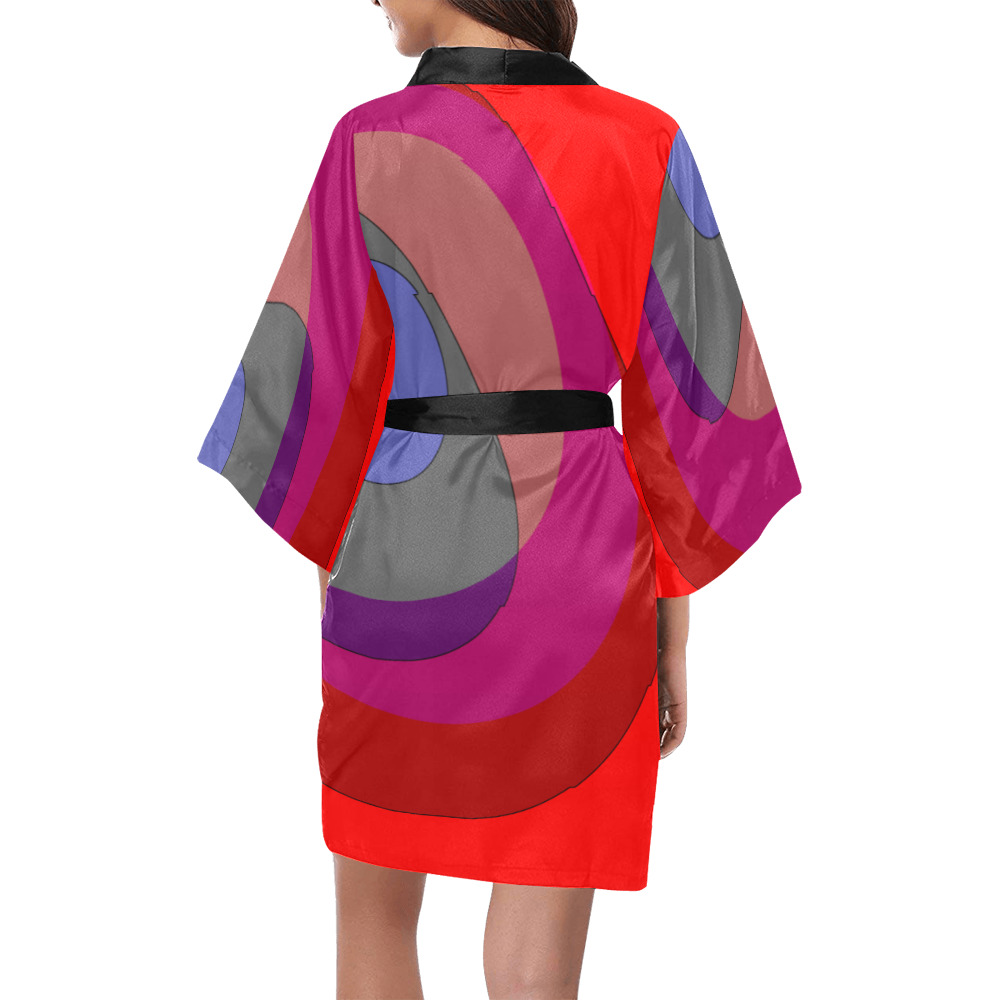 Red Abstract 714 Kimono Robe