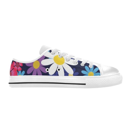 Hippy Flower Power #2 Women's Classic Canvas Shoes (Model 018)