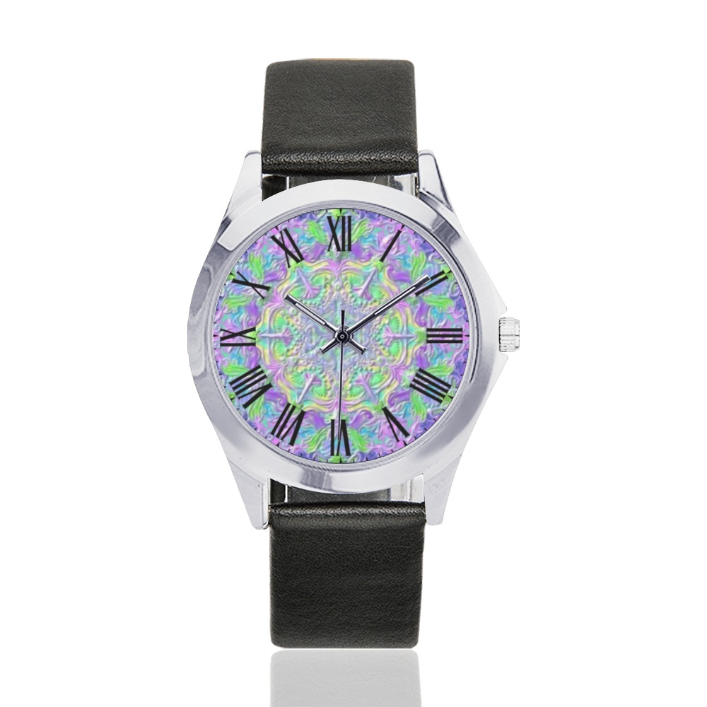 bb yf644 Unisex Silver-Tone Round Leather Watch (Model 216)