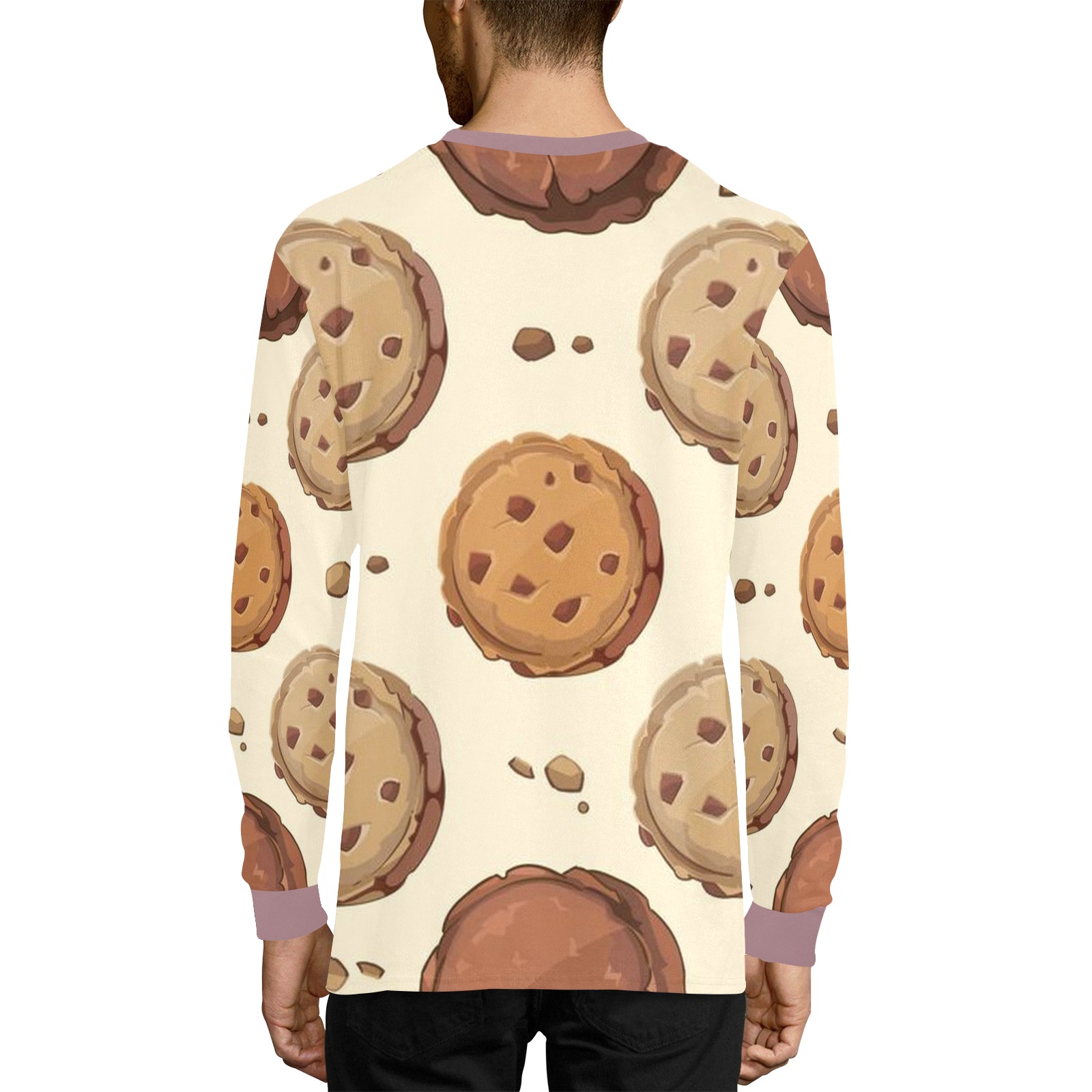 Cookies Men's Pajama Top with Custom Cuff