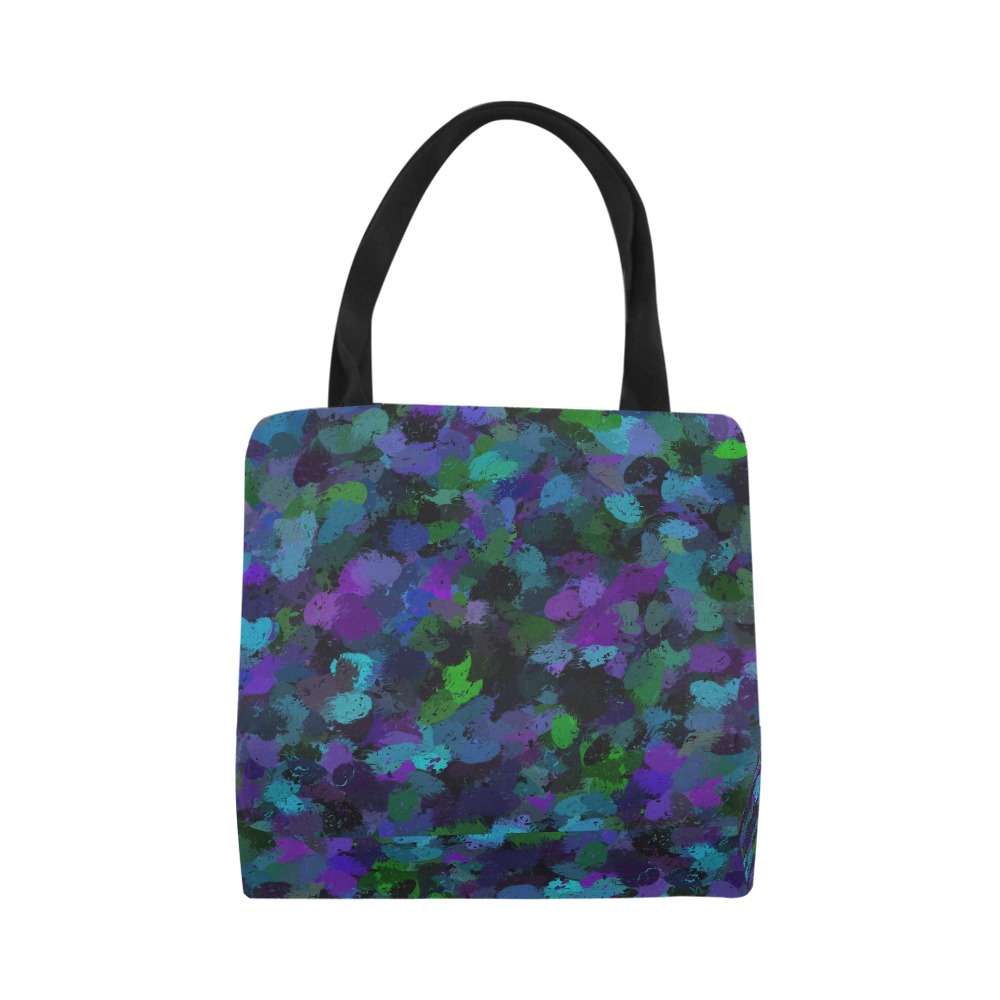 Purple, Black and Blue Abstract Canvas Tote Bag (Model 1657)